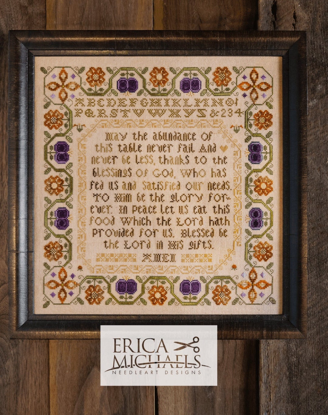 ABUNDANT TABLE / Linen / Erica Michaels /cross Stitch Chart / Pattern