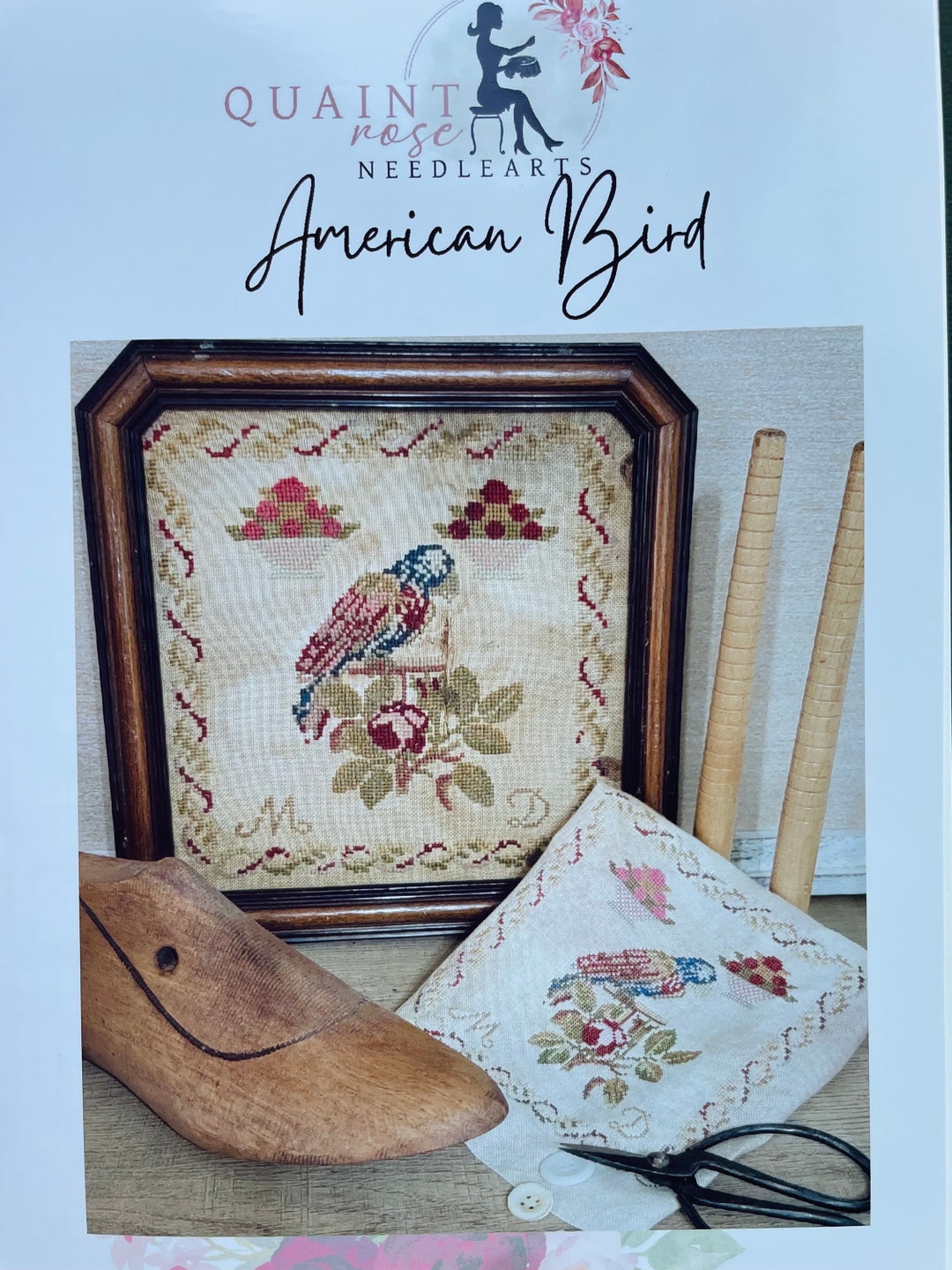 AMERICAN BIRD / Quaint Rose Needlearts / Cross Stitch Chart Etsy