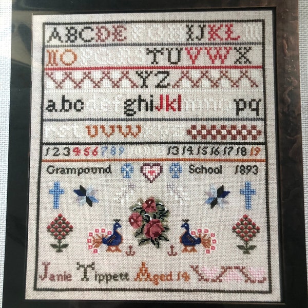 JANIE TIPPETT 1893 / Fox and Rabbit Designs / Sampler / Cross Stitch