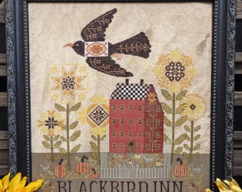 BLACKBIRD INN / Quaint Rose Needlearts /  cross stitch chart