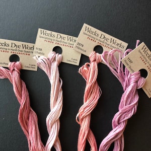 Weeks Dye Works / Pinks /  Floss / cross stitch / embroidery / Needlework threads