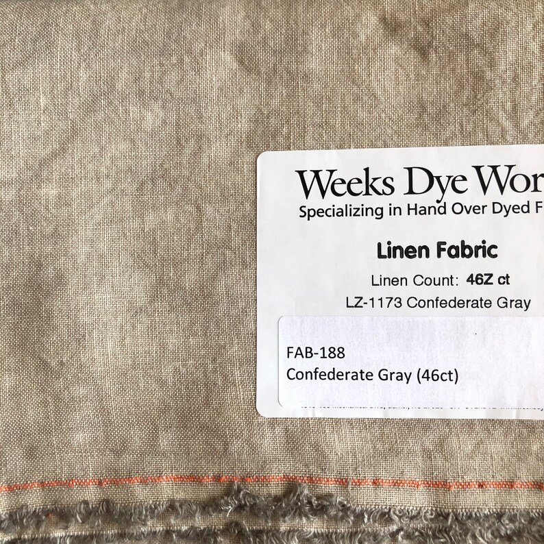 Weeks Dye Works Linen / Confederate Gray / Cross Stitch Fabric Etsy