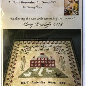 Scattered Seeds Samplers / MARY Ratcliffe 1848 / cross stitch chart / counted cross stitch pattern / pattern only