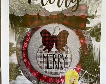 MERRY / Little Stitch Girl / tableau de point de croix / motif uniquement