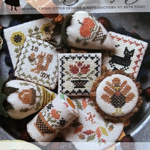 Heartstring Samplery / Festive Little Fobs/ HARVEST Edition/  cross stitch chart / pattern only