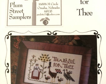 Plum Street Samplers / THANKFUL FOR THEE / cross stitch chart / cross stitch pattern / pattern only