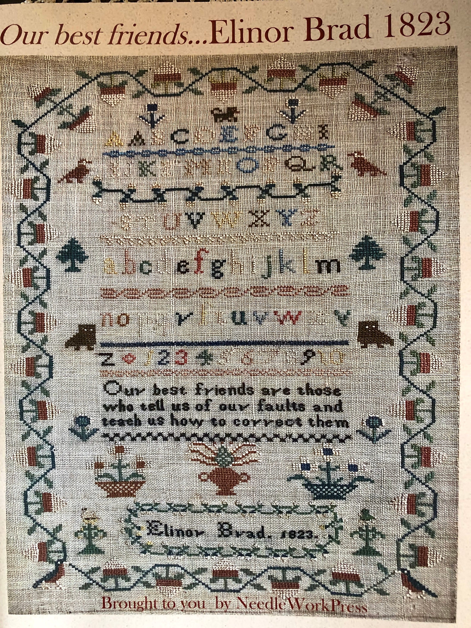 ELINOR BRAD 1823 / Needlework Press / Cross Stitch Chart / Etsy