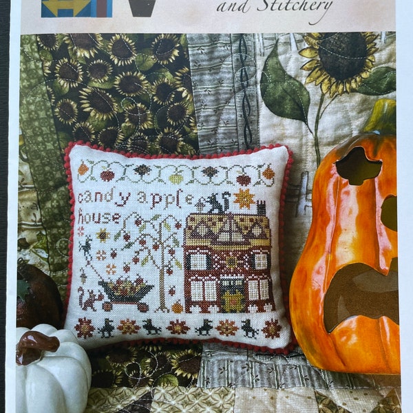 CANDY APPLE HOUSE / Pansy Patch Quilts and Stitchery / cross stitch chart / pattern only