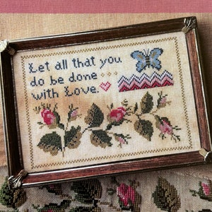 WITH LOVE by Lila's Studio / cross stitch chart  / pattern only