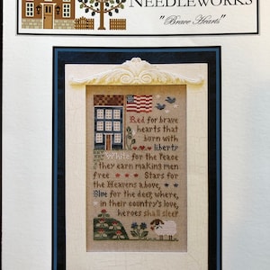 Little House Needleworks/ Brave Hearts / cross stitch chart / counted cross stitch pattern / pattern only