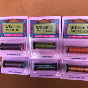 Kreinik Metallics / #4 Braid / cross stitch / embroidery / Needlework threads