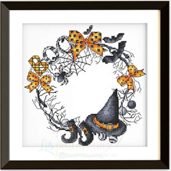 Lepointedecroix / HALLOWEEN WREATH / cross stitch chart / pattern only