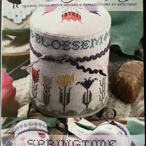 SPRINGTIME PIN DRUM by Heartstring Samplery / cross stitch chart / pattern only