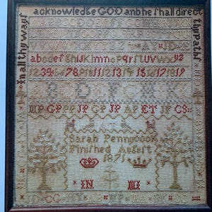 Sarah a Pennycook 1871 / Stitchy Box Samplers / stitch chart / pattern only
