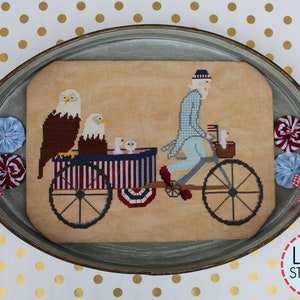 Uncle Sam's Rickshaw by Lindy Stitches / cross stitch chart / Ready to ship