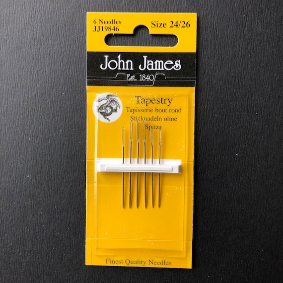 John James Needle Set / Sizes 24/26 / Cross Stitch Needles 