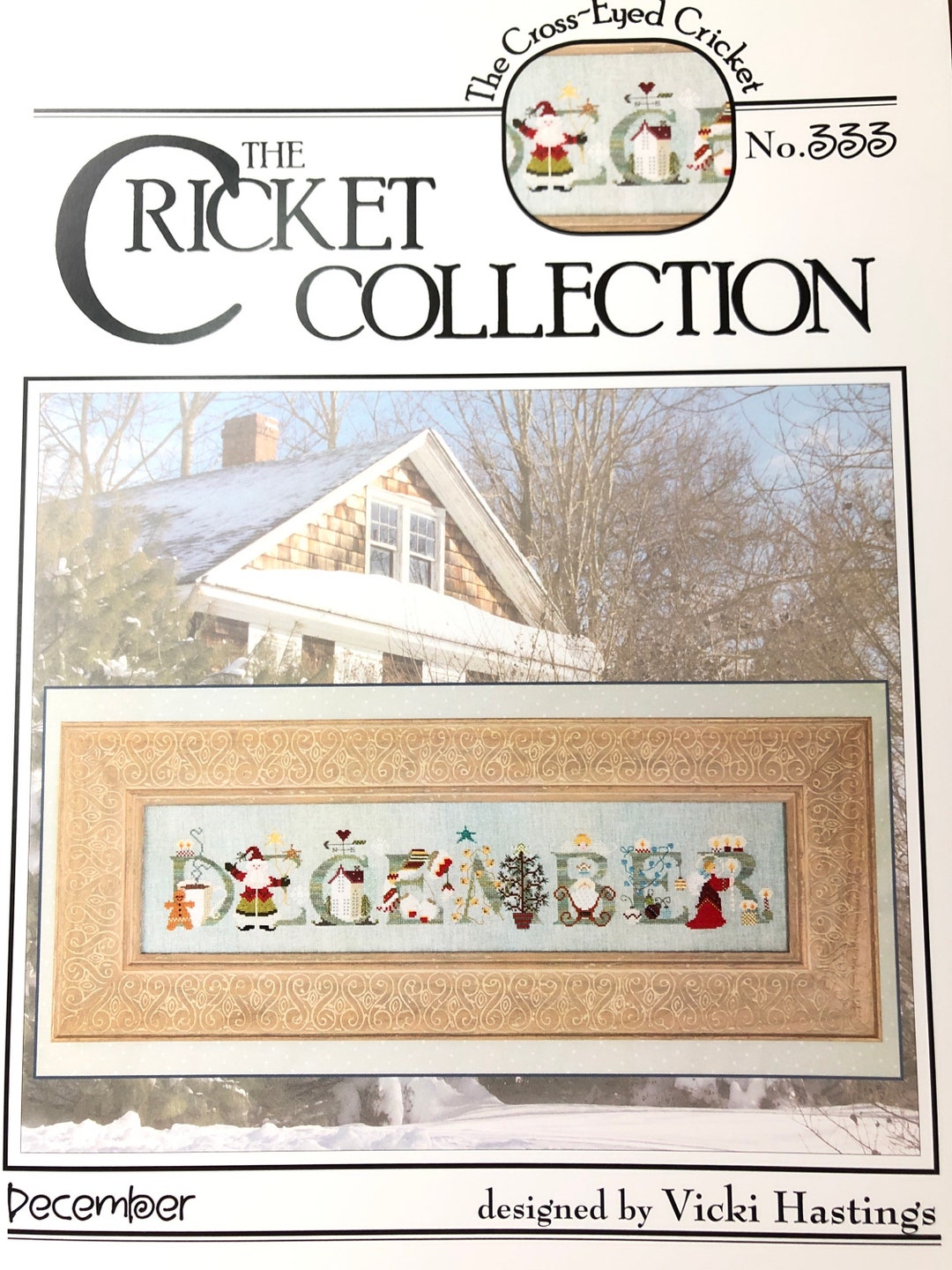 Cross Eyed Cricket / DECEMBER/ the Cricket Collection /cross Stitch