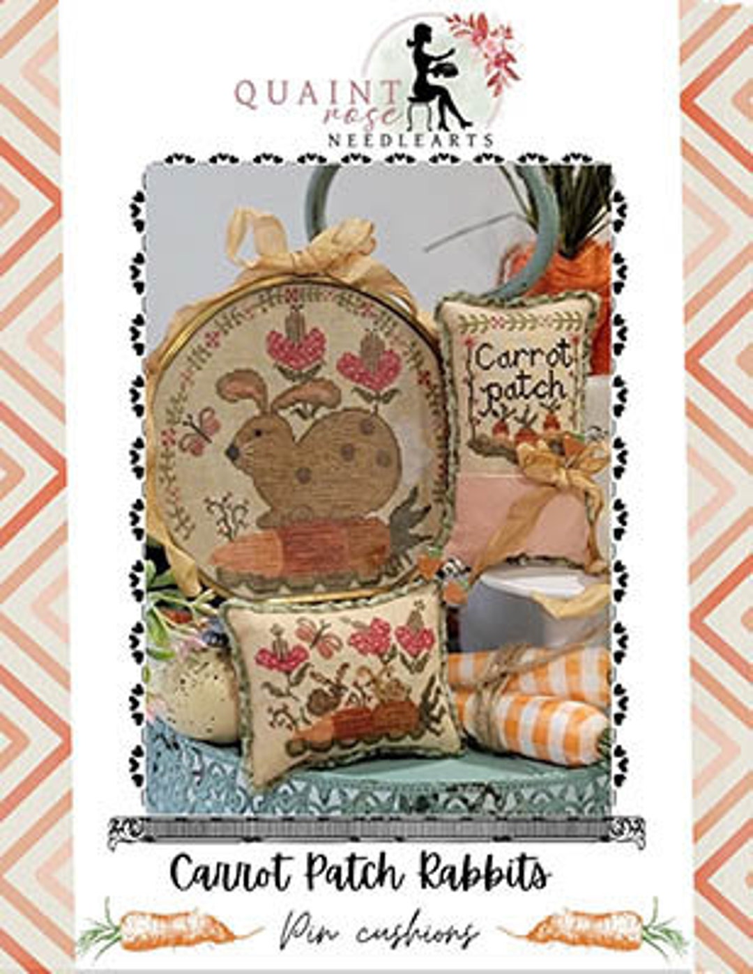 Quaint Rabbit Carrot Patch Rabbits / Quaint Rose Needlearts / Cross Stitch Chart - Etsy