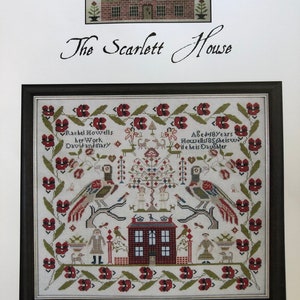 RACHEL HOWELLS 1856 / La Casa Escarlata / Sampler / Punto de cruz
