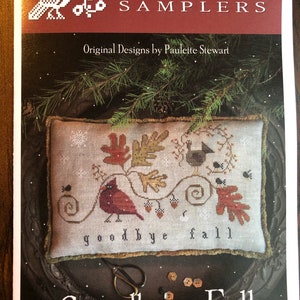 Plum Street Samplers / GOODBYE FALL / cross stitch chart / cross stitch pattern / pattern only