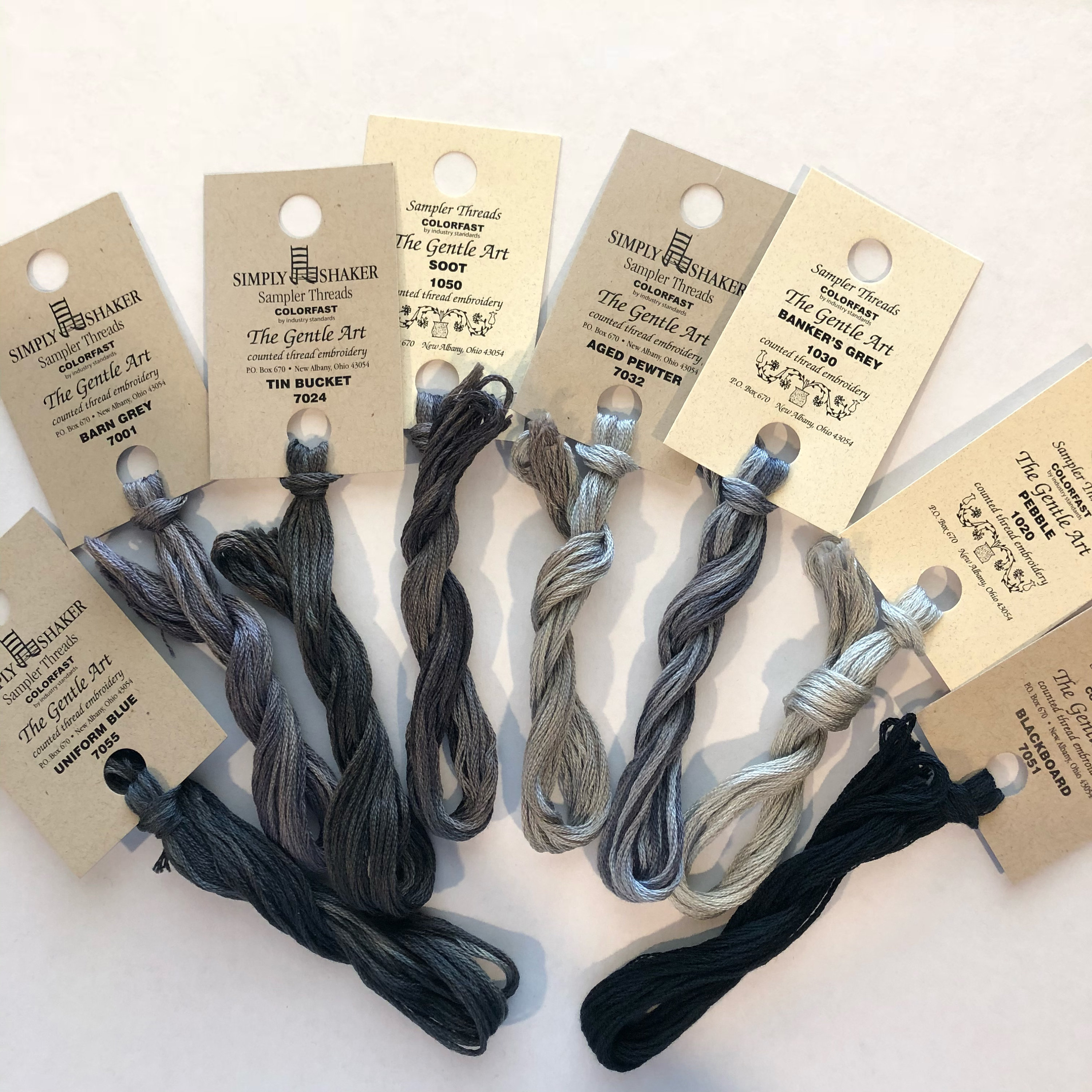 Gentle Art / Greys / Silver/ Charcoal / Floss / Embroidery