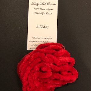 Lady Dot Creates/ SIZZLE /Hand Dyed Cotton Chenille or Mini Pom Pom or Rick Rack Trim/ Embellishments / Finishing / Craft project trim