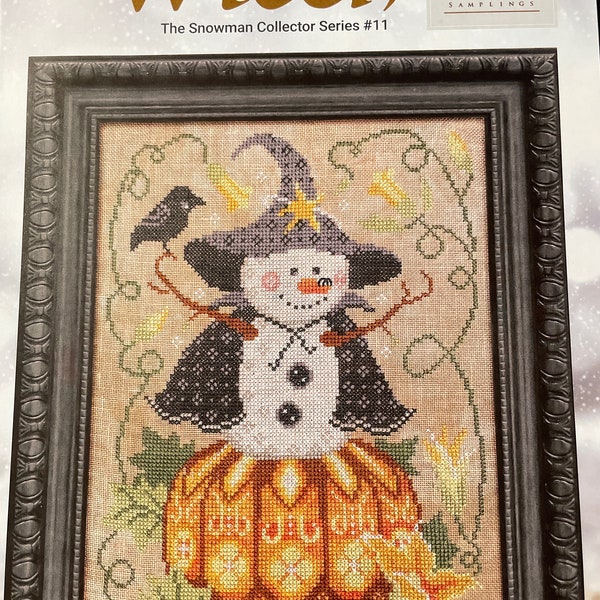 Cottage Garden Samplings Series, SNOWMAN COLLECTOR  /  cross stitch chart / pattern only