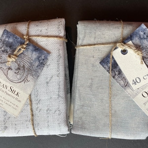 30 OR 40 ct OCEAN SILK Printed Linen by The Primitive Hare / cross stitch linen