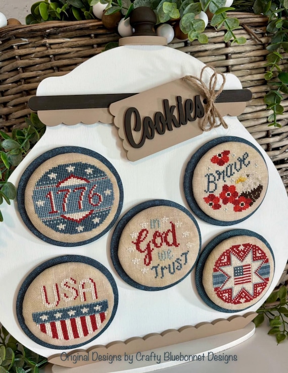 Freshly Baked: PATRIOTIC COOKIES by Crafty Bluebonnet Designs / cross stitch  patterns only