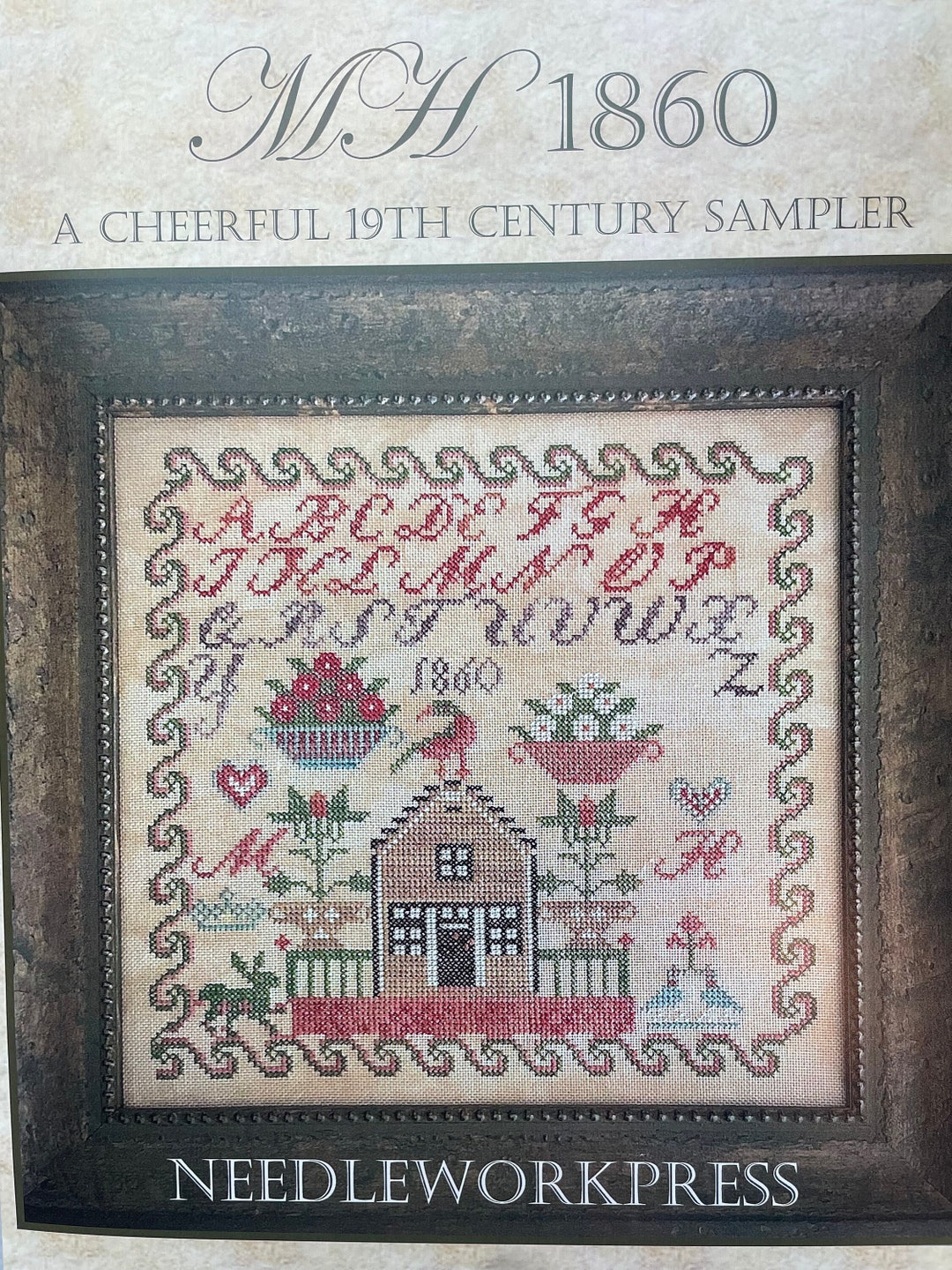 MH 1860 green Bunny / Needlework Press / Cross Stitch Chart / Counted