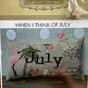 When I Think of JULY by Puntini Puntini / Button included / counted cross stitch