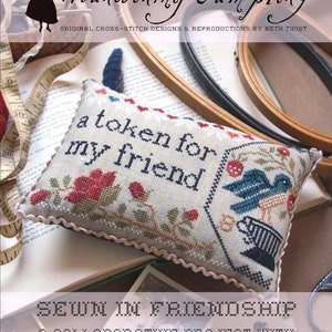 SEWN in FRIENDSHIP / Heartstring Samplery / cross stitch chart /  pattern only