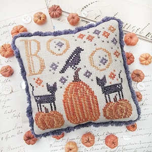 Hello from Liz Matthews / BOO / cross stitch chart /  pattern only