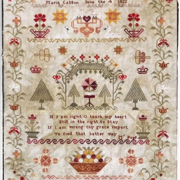 Maria Casson 1822 by Lucy Beam / cross stitch chart / counted cross stitch pattern / pattern only