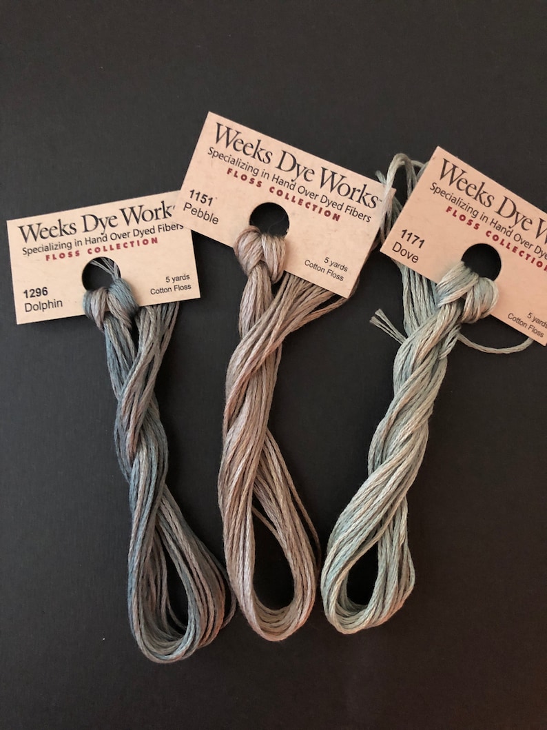 Weeks Dye Works / Greys / Grays / Floss / cross stitch / embroidery / Dove image 4