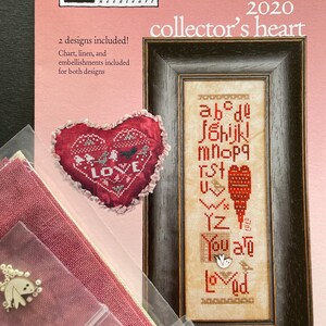 Collectors Hearts from Heart In Hand / 2018-2024 cross stitch kits / charts plus embellishments 2020 Kit