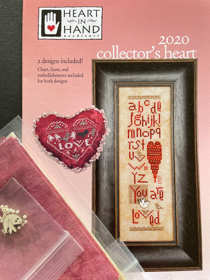 Collectors Hearts from Heart In Hand / 2018-2024 cross stitch kits / charts plus embellishments 2020 Kit