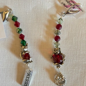 Cat and Dog Christmas scissor Fobs / Set of 2 / My Big Toe Designs