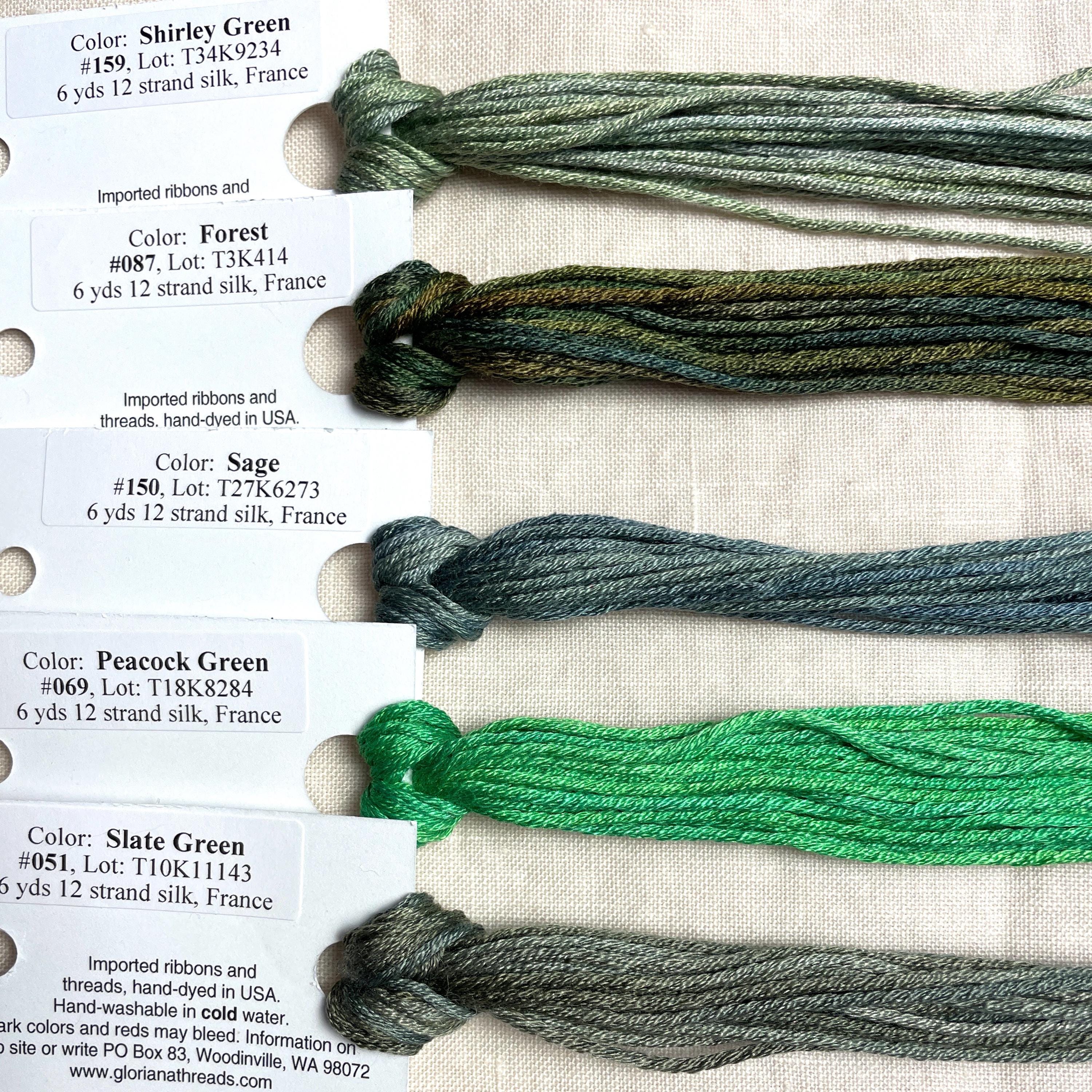 GLORIANA Silk / MORE GREENS / 6 Yds 12 Strand - Etsy