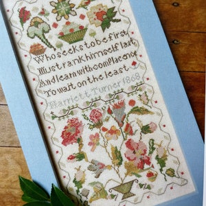 The HUMBLE SAMPLER Harriet Turner 1868 by Mojo Stitches /  cross stitch chart / pattern only