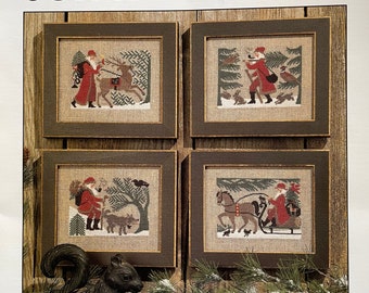 Prairie Schooler Book 96 / WOODLAND SANTAS /Reprint  cross stitch chart / pattern only