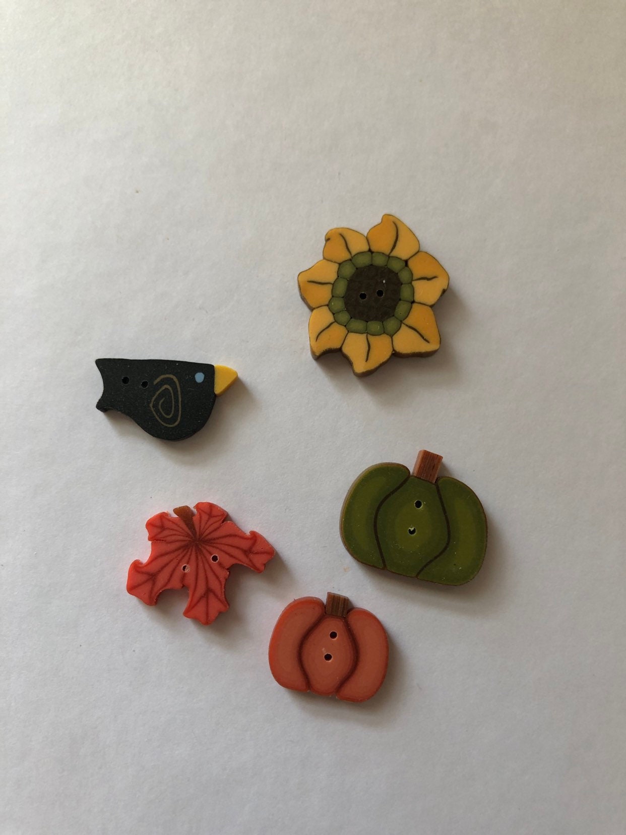 JABCO Autumn Buttons / Pumpkins / Leaves / Sunflower / Crow /Embellis…