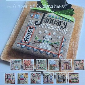 Hands on Design / A YEAR of CELEBRATIONS /cross stitch chart / counted cross stitch pattern