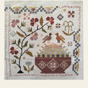 GATHERING  BERRIES / Blueberry Ridge / cross stitch chart / pattern only