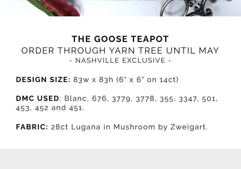GOOSE TEAPOT by Tiny Modernist / Cross Stitch Chart / Chart Only - Etsy