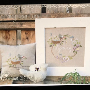 Madame Chantilly / SPRING GARLAND / cross stitch chart / counted cross stitch / pattern only