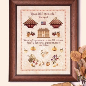 The THANKSGIVING SAMPLER / Sampler and Primitives / cross stitch chart / pattern only