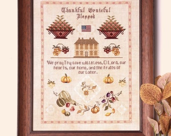 The THANKSGIVING SAMPLER / Sampler and Primitives / cross stitch chart / pattern only