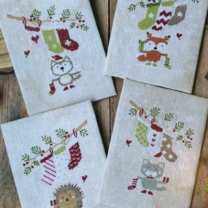 Madame Chantilly / CHRISTMAS POSTCARDS / cross stitch chart / counted cross stitch / pattern only