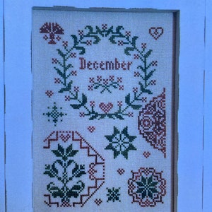 DECEMBER QUAKER / Monthly Series From the Heart Needleart by Wendy / Cross Stitch Chart and/OR Thread set